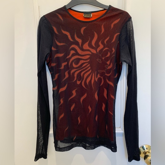 Plein Sud Jeans mesh long sleeve lion top. Size XS - Picture 1 of 5